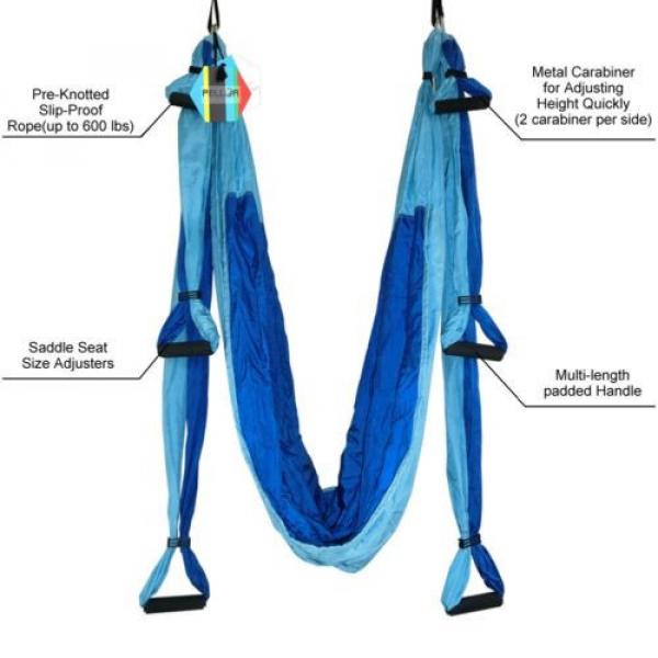 Multi-function Bearing Deluxe Dichromatic Adjustable Yoga Swing Aerial Hammock #4 image