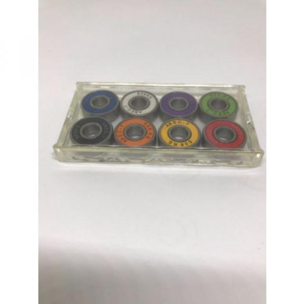 8 Pcs  smoth Skateboard pennyboard Bearings ABEC7 Multi Color with 4pcs Spacers #2 image