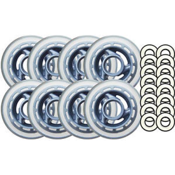 CLEAR MULTI USE Inline Skate Wheels 80mm ABEC 9 BEARING #1 image