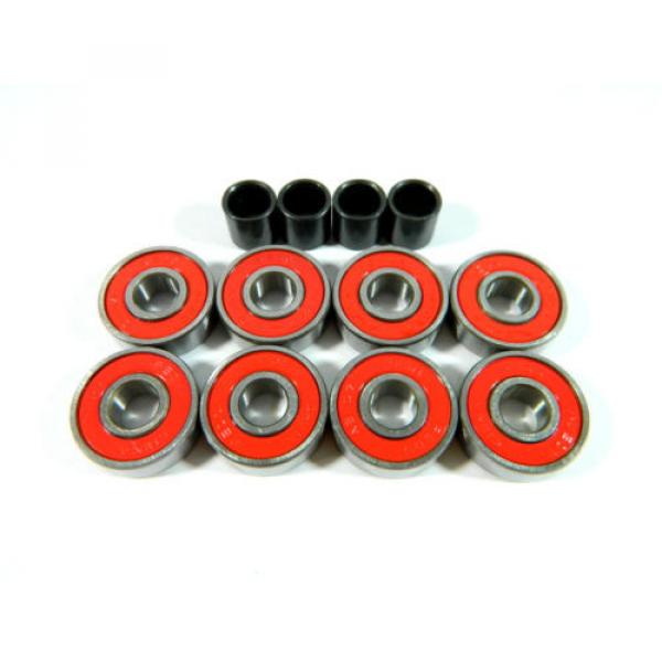 24 pack (192 pcs) Skateboard 608 Inline Multi Color ABEC 7 Bearings + 96 Spacers #2 image