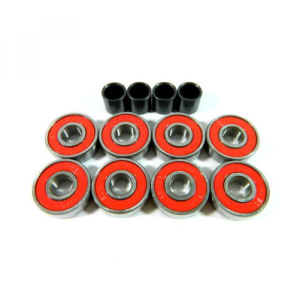 10 pack (80 pcs) Skateboard 608 Inline Multi Color ABEC 7 Bearings + 40 Spacers #2 image