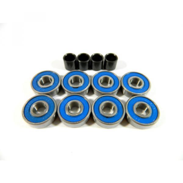 10 pack (80 pcs) Skateboard 608 Inline Multi Color ABEC 7 Bearings + 40 Spacers #4 image