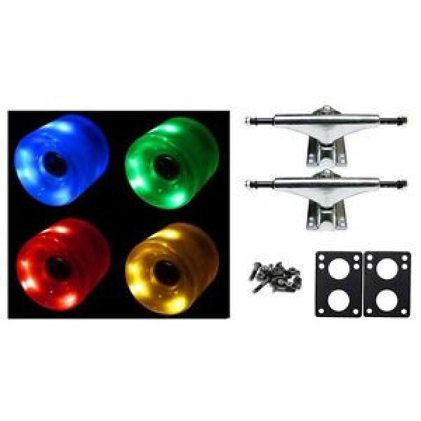 65mm MULTI LED WHEELS Night Light Skateboard Combo Trucks/Wheels/Bearings/Risers #1 image