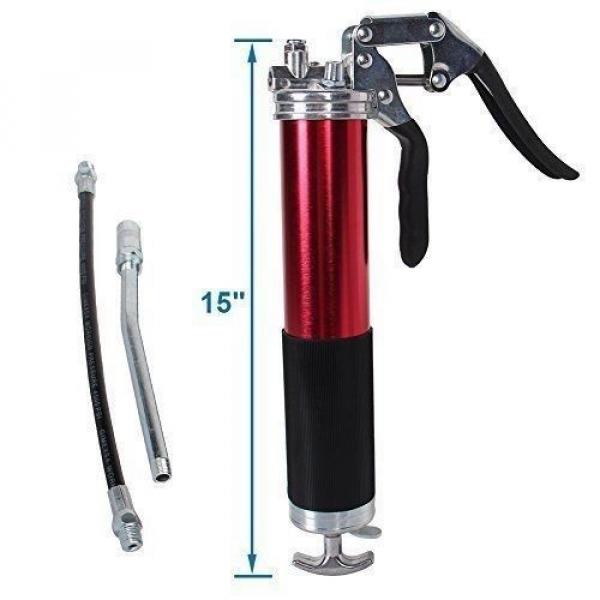 Quality Heavy Duty Grease Gun 4,500 PSI Anodized Pistol Grip with Flex Hose RED #4 image