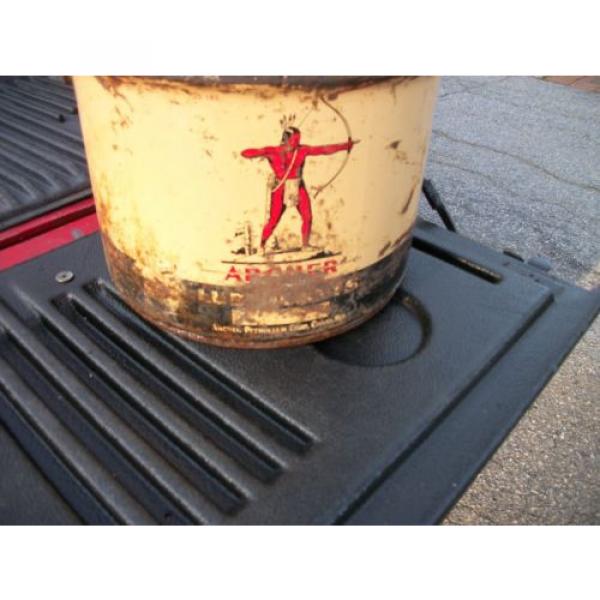 RARE 25 LB. 1961- 3 1/2 GALLON ARCHER LUBICANTS GREASE BUCKET AND LID INCLUDED #4 image