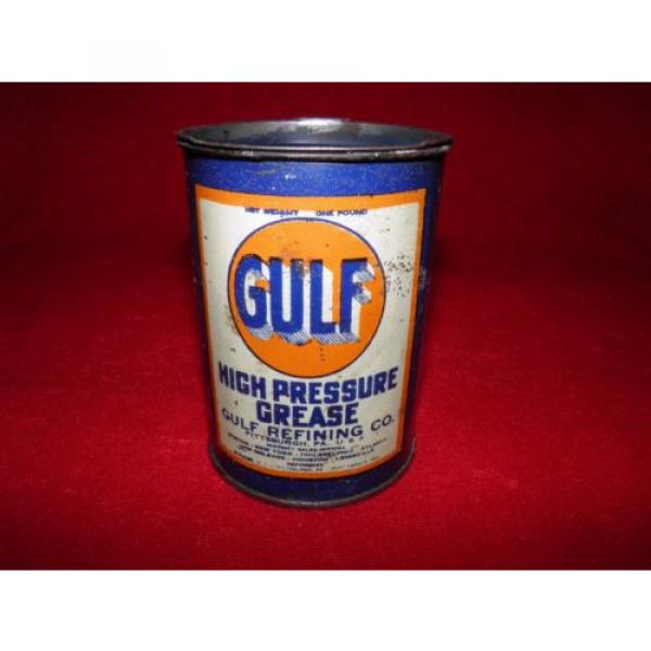 ca. 1938 GULF HIGH PRESSURE GREASE METAL CAN IN STELLAR CONDITION EMPTY #3 image
