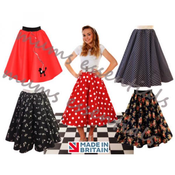 Ladies 1950&#039;s 50&#039;s GREASE Style Polka Dot 24&#034;Length Skirts VINTAGE Fancy Dress #1 image