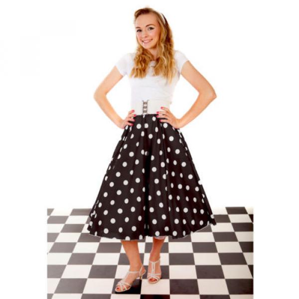 Ladies 1950&#039;s 50&#039;s GREASE Style Polka Dot 24&#034;Length Skirts VINTAGE Fancy Dress #2 image