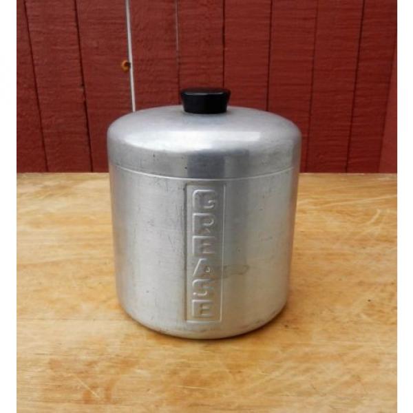 Vintage 1940&#039;s 50&#039;s Spun Aluminum GREASE Kitchen Canister Jar w/ Lid &amp; Strainer #1 image