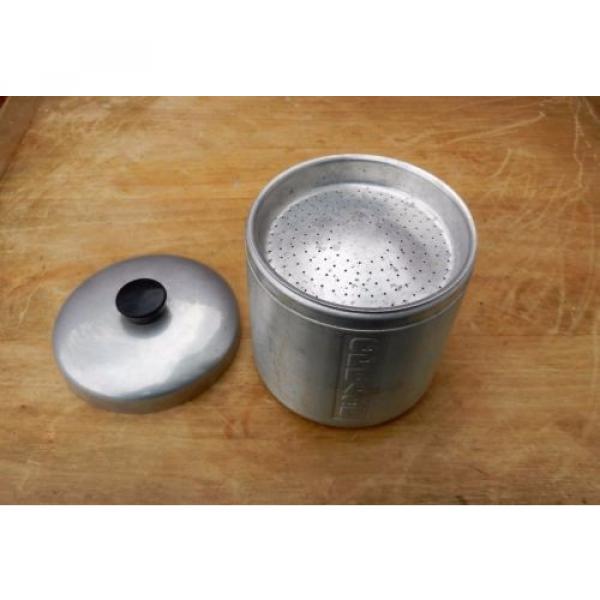 Vintage 1940&#039;s 50&#039;s Spun Aluminum GREASE Kitchen Canister Jar w/ Lid &amp; Strainer #2 image
