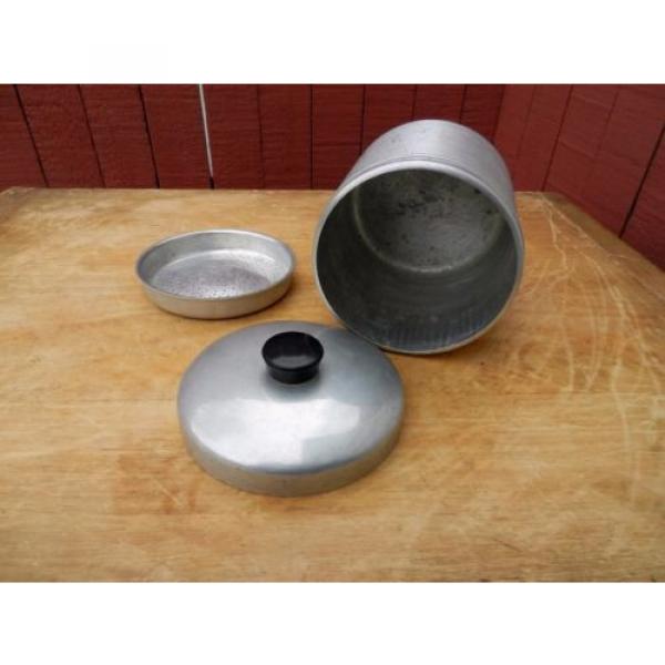 Vintage 1940&#039;s 50&#039;s Spun Aluminum GREASE Kitchen Canister Jar w/ Lid &amp; Strainer #3 image