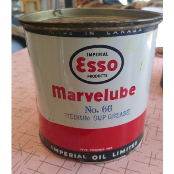 Vintage Imperial Esso Marvelube No. 66 5 lb grease can great shape oil gas 50s #3 image