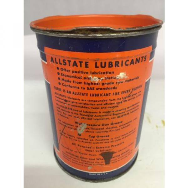 VINTAGE ADVERTISING 1 LB ALLSTATE PREMIUM QUALITY LUBRICANT GREASE CAN 879-G #2 image