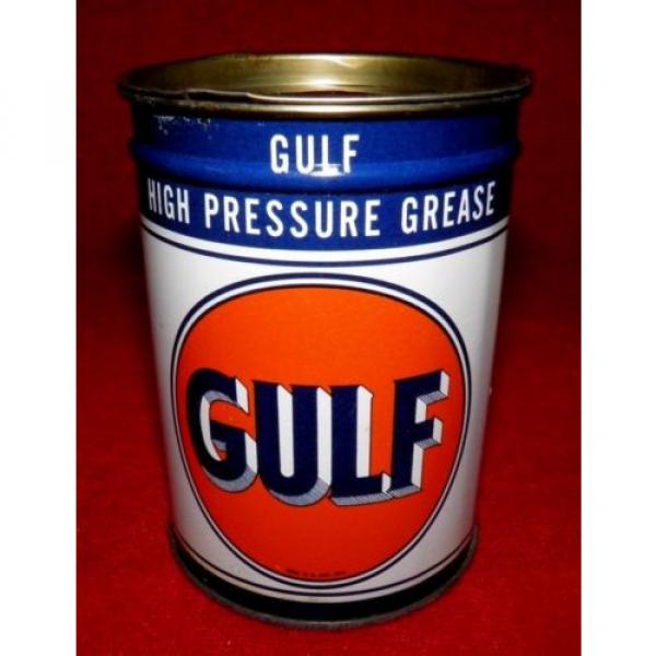 1948 ca. VINTAGE GULF HIGH PRESSURE GREASE, VERY CLEAN AND NICE METAL CAN, GAS #1 image