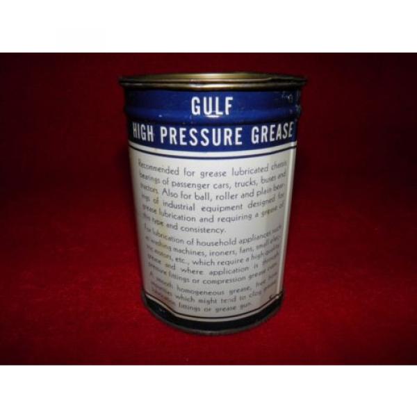 1948 ca. VINTAGE GULF HIGH PRESSURE GREASE, VERY CLEAN AND NICE METAL CAN, GAS #3 image