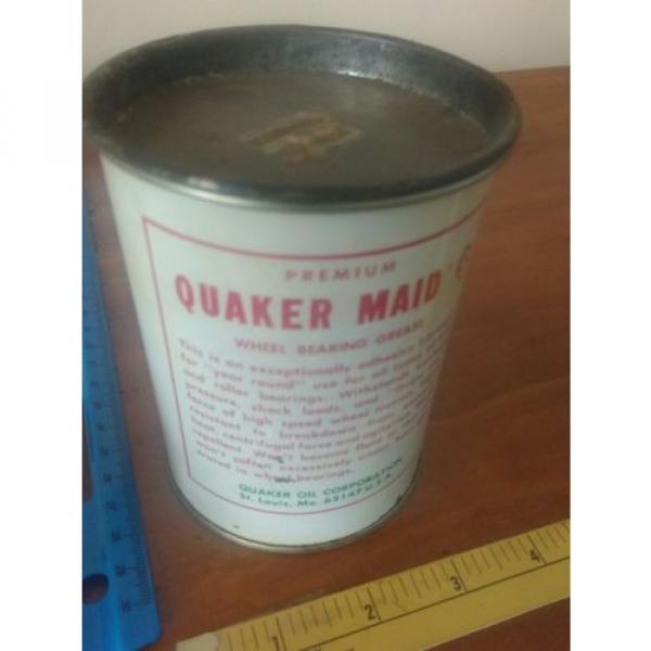 Quaker maid farm grease metal oil can vtg petroleum gas collectible auto #2 image