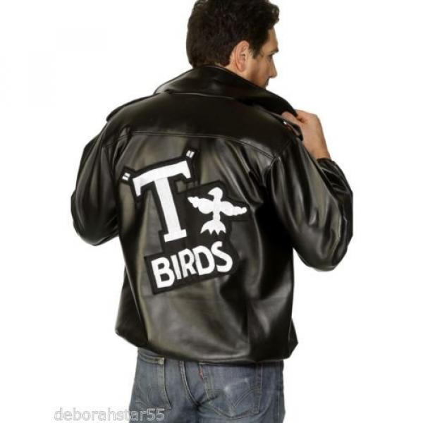 Smiffys Official Mens Grease T-Birds Fancy Dress Costume Jacket &amp; Flick Comb #3 image