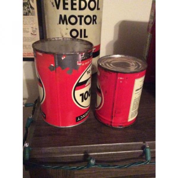 (2) Rare Flying A Veedol Motor Oil Cans Grease 1 Quart 1 Lb Tidewater #2 image