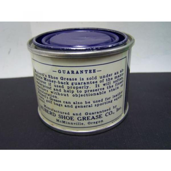 Vintage Huberds Shoe Grease 3 ½ oz Can Advertising Empty Nice Condition  #3 image