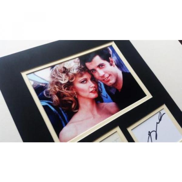 Olivia Newton-John &amp; John Travolta Signed Grease Photo Mount AFTAL Autograph + #4 image