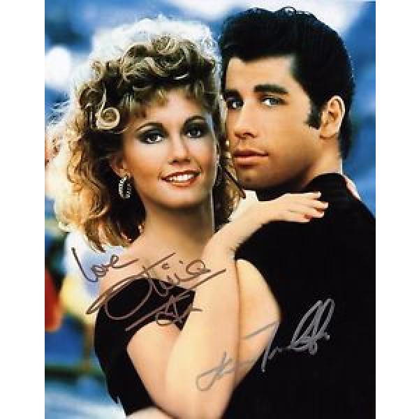 Grease John Travolta &amp; Olivia Newton-John Signed 8x10 Photo COA #1 image