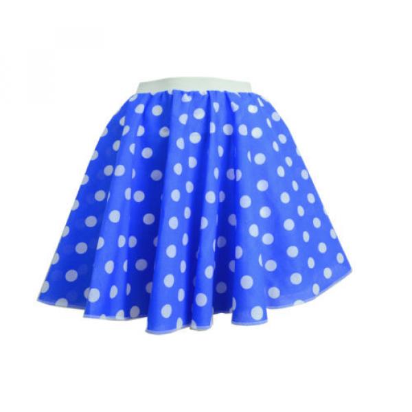 21&#034; ROCK AND ROLL POLKA DOT SKIRT 1950S GREASE JIVE LADIES FANCY DRESS COSTUME #3 image