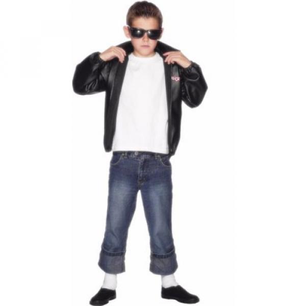 Boys Grease T Birds 50s Jacket Fancy Dress Costume New age 7-9 10-12 Official #2 image