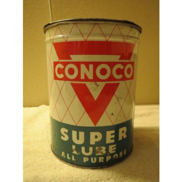 Vintage CONOCO SUPER LUBE 5lb Grease Can #3 image