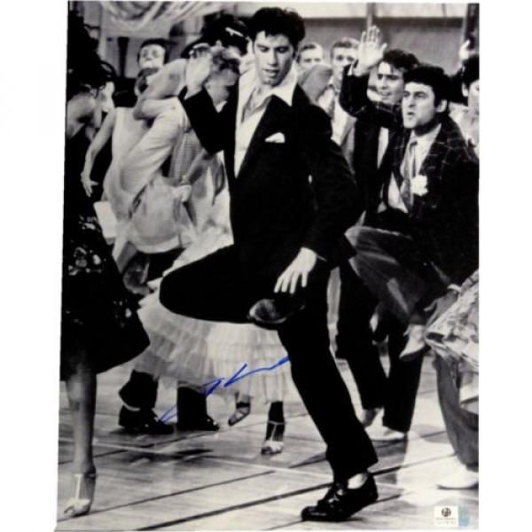 John Travolta Signed Autographed 11x14 Photo Grease Dance Scene GA COA #1 image
