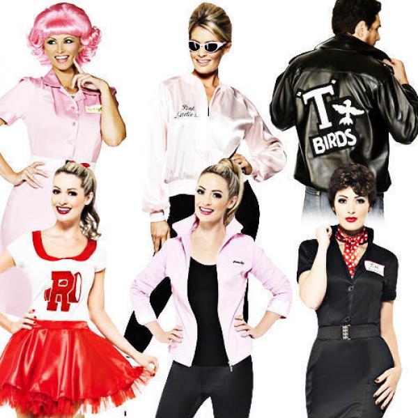 Grease 1950s Adult Fancy Dress Fifties Movie Character Mens Ladies 50s Costume #1 image
