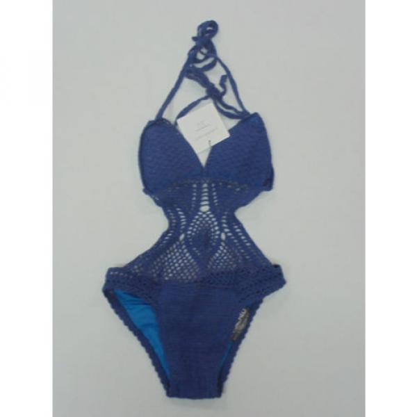 Lisa Maree Women&#039;s The Grease Monkey Crocheted Swimsuit Blue HM7 Size XS NWT #1 image