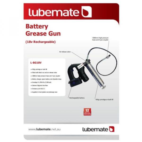 Lubemate by Macnaught 7500PSI 18V Cordless Battery Grease Gun - L-BG18V #3 image