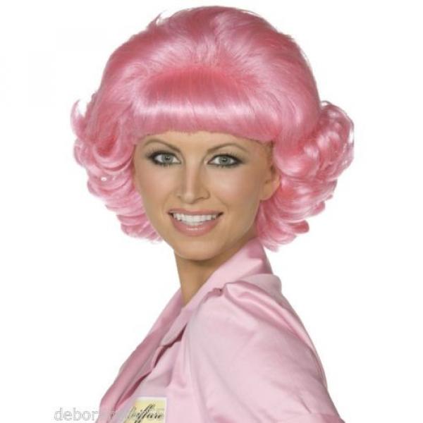 Smiffys Official Grease Frenchy Beauty School Pink Fancy Dress Costume Wig Adult #1 image