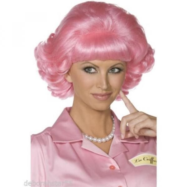 Smiffys Official Grease Frenchy Beauty School Pink Fancy Dress Costume Wig Adult #2 image