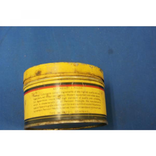 Old Vintage Unique Pennzoil lubricant grease round tin can 1 lb. #4 image