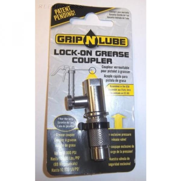 Grip-N-Lube Lock-On Grease Coupler For Jerk Fittings W/Pressure Release Valve #1 image