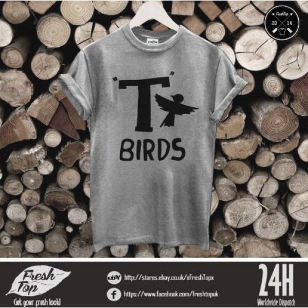 T-Birds T Shirt John Travolta Grease Rydell High Stag Movie Fancy Dress Tbirds #4 image