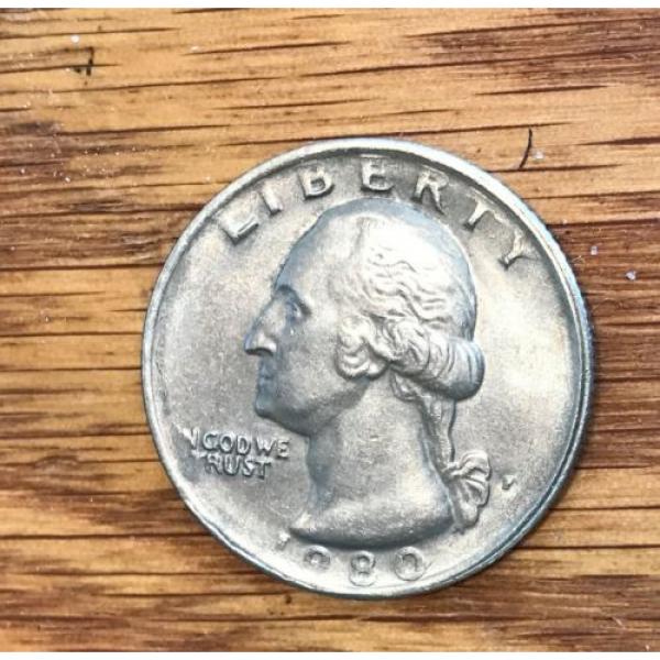 1980 P WASHINGTON QUARTER MISSING CLAD MINT GREASE WIPED OFF #1697 #3 image