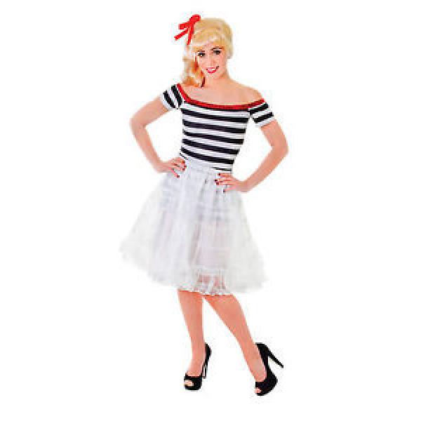 White Under Skirt Fancy Dress Costume Accessory 1950S Grease Rock &amp; Roll Outfit #1 image