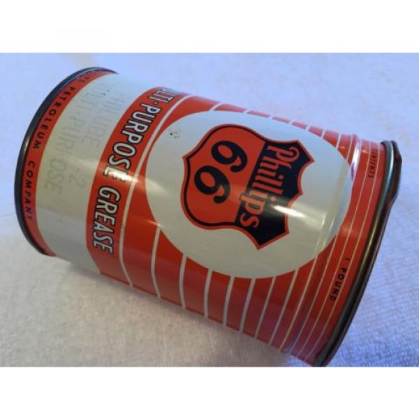 1940s PHILLIPS 66 1 LB TIN OIL GREASE CAN NOS UNOPENED FULL ORIGINAL #3 image