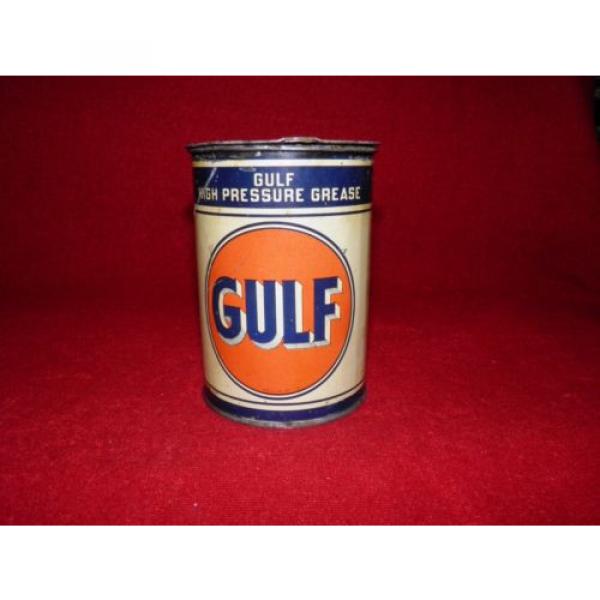 1945 GULF HIGH PRESSURE GREASE METAL CAN IN NICE CONDITION EMPTY #1 image