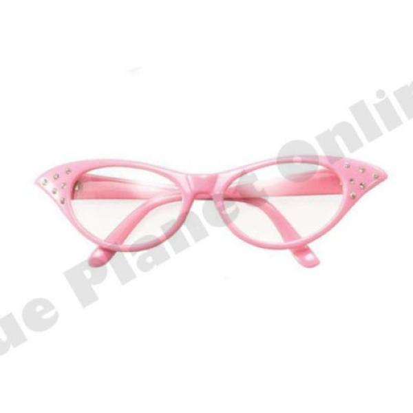 1950S 50S PINK LADY ROCK N ROLL SUNGLASSES GLASSES GREASE FANCY DRESS COSTUME #2 image