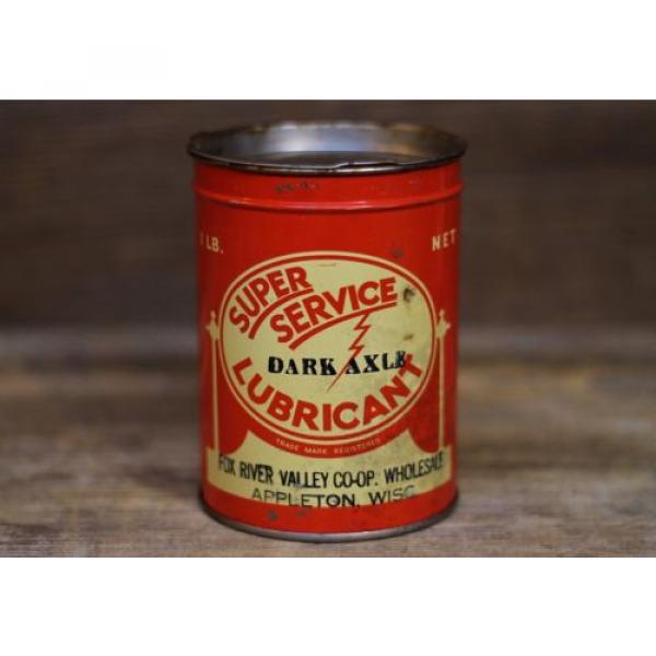 Vintage 1930&#039;s Dark Axle SUPER SERVICE LUBRICANT Grease Can APPLETON, WISCONSIN #1 image
