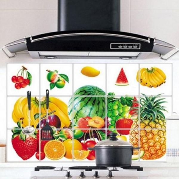 Fruit Banana Pineapple Watermelon Wall Sticker Kitchen Exhaust Grease Oil Proof #1 image