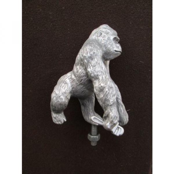 grease monkey with monkey wrench, gorilla, ratrod,car hood ornament mascot #1 image