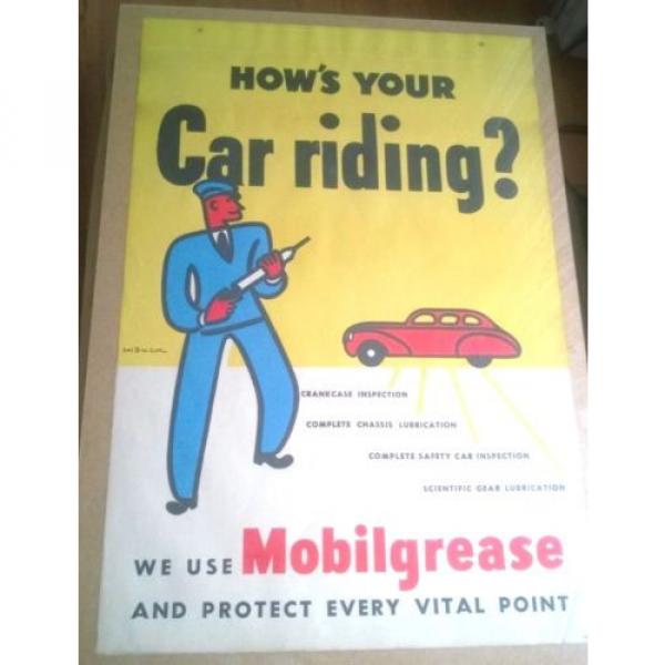 Original 1940s Mobil Oil Advertising Poster artist Fred Hauck Vintage Grease #1 image