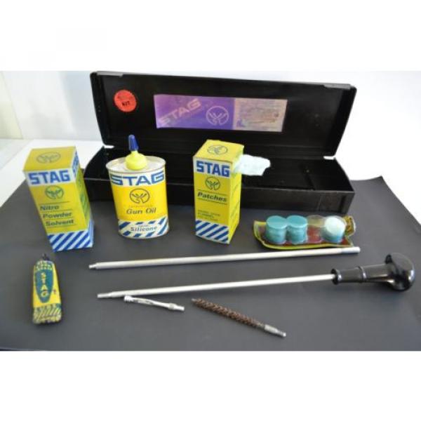 Vintage STAG 210 RIFLE Gun Cleaning Kit Gun Grease Oil Patches Nitro Powder Solv #3 image