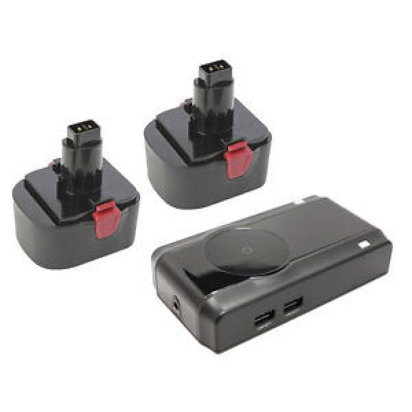 2x Battery + Charger for Lincoln Model # 1444 PowerLuber Grease Guns 14V NICD #1 image