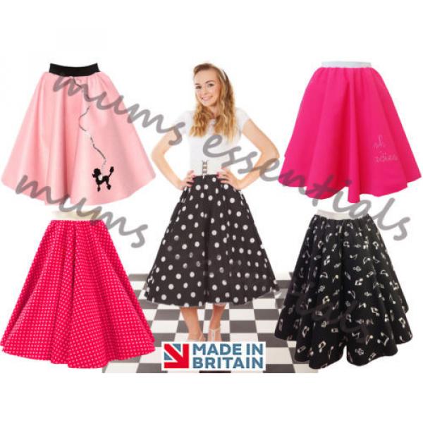 Ladies 1950&#039;s 50&#039;s GREASE Style Polka Dot 24&#034;Length Skirts VINTAGE Fancy Dress #1 image