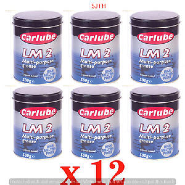 12 x Carlube LM2 Multi Purpose Lithium Grease 500g TIN High Melting Point #1 image